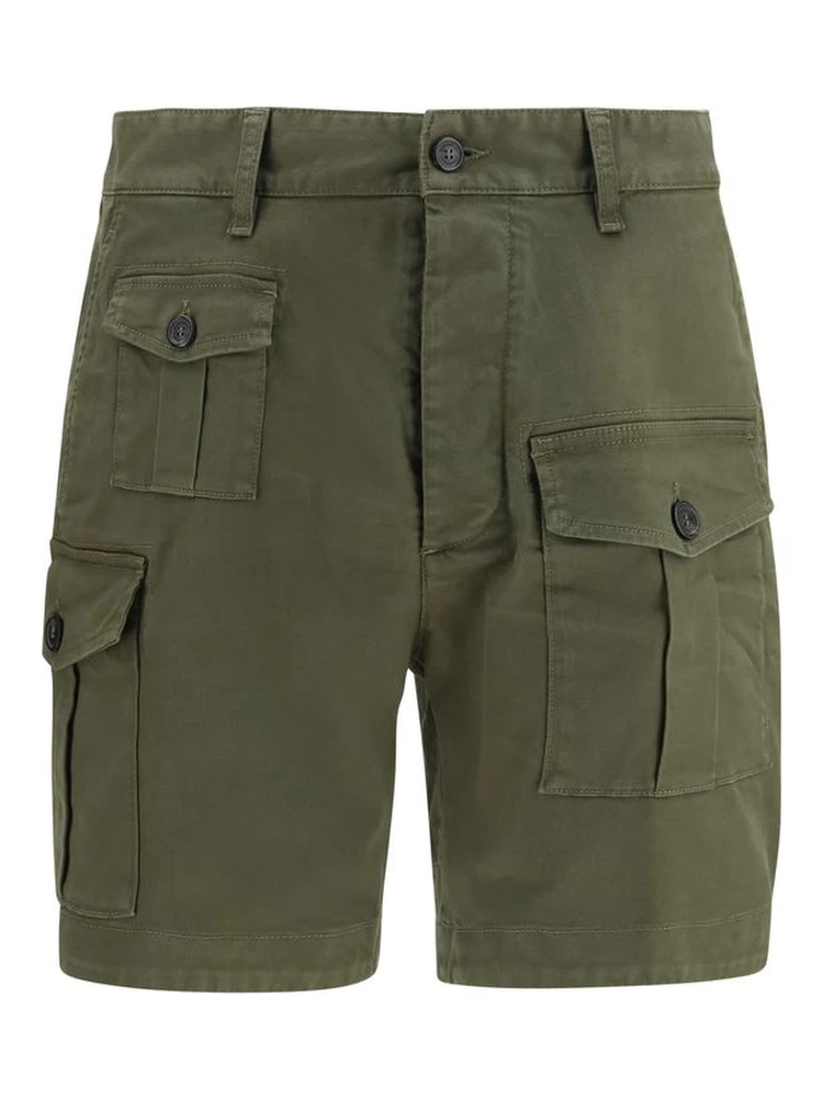 Bicolor Cotton Bermuda Shorts
