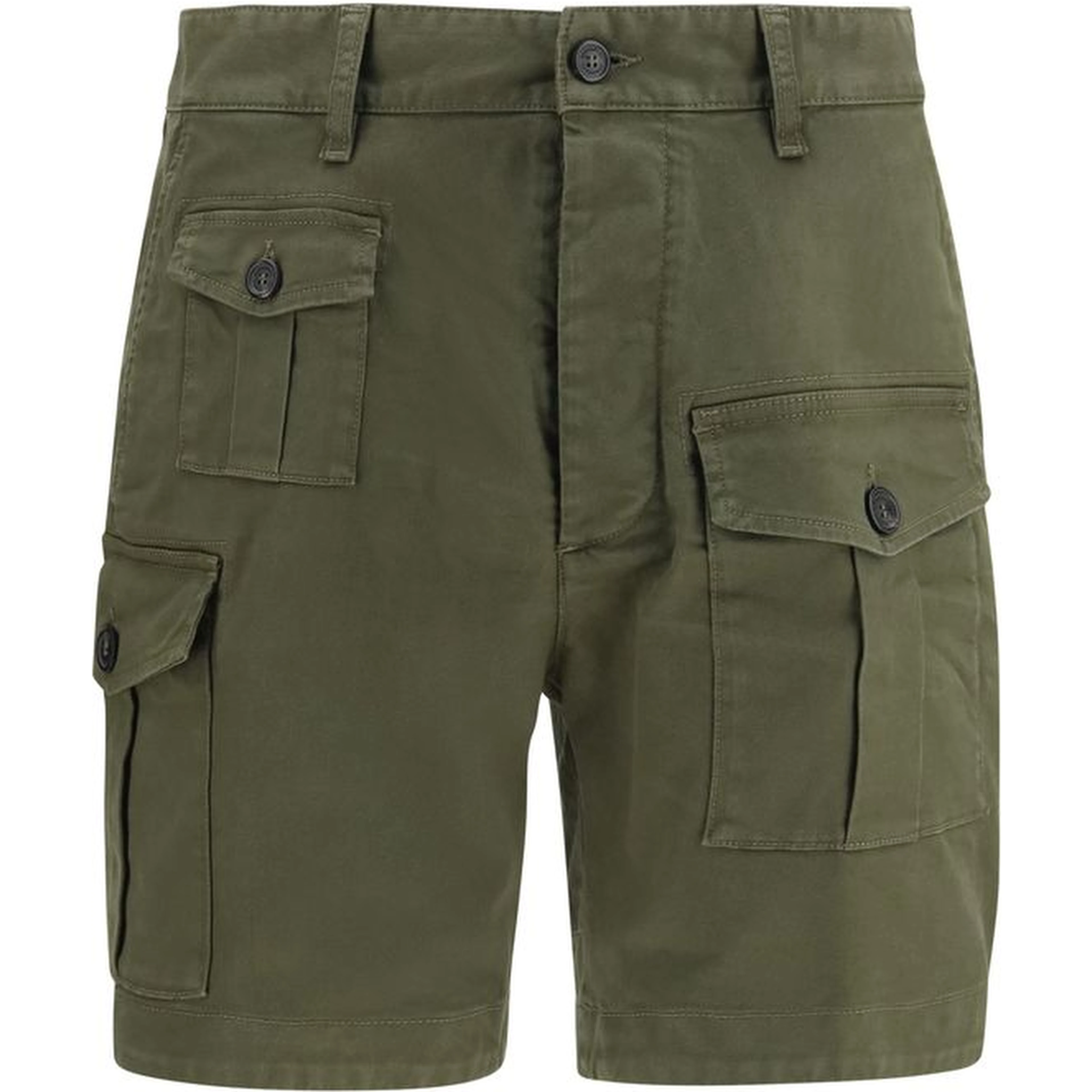 Bicolor Cotton Bermuda Shorts