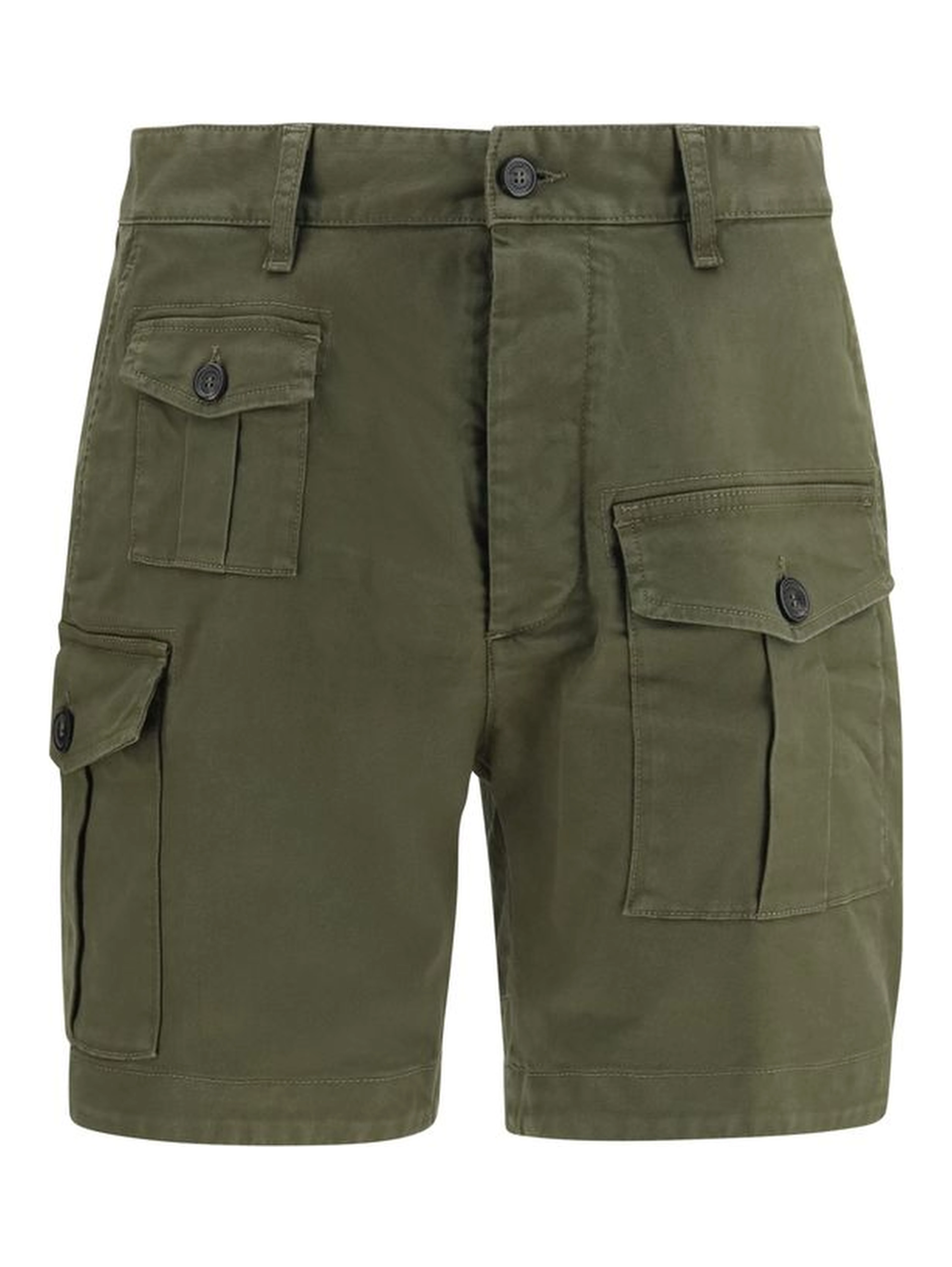 Bicolor Cotton Bermuda Shorts