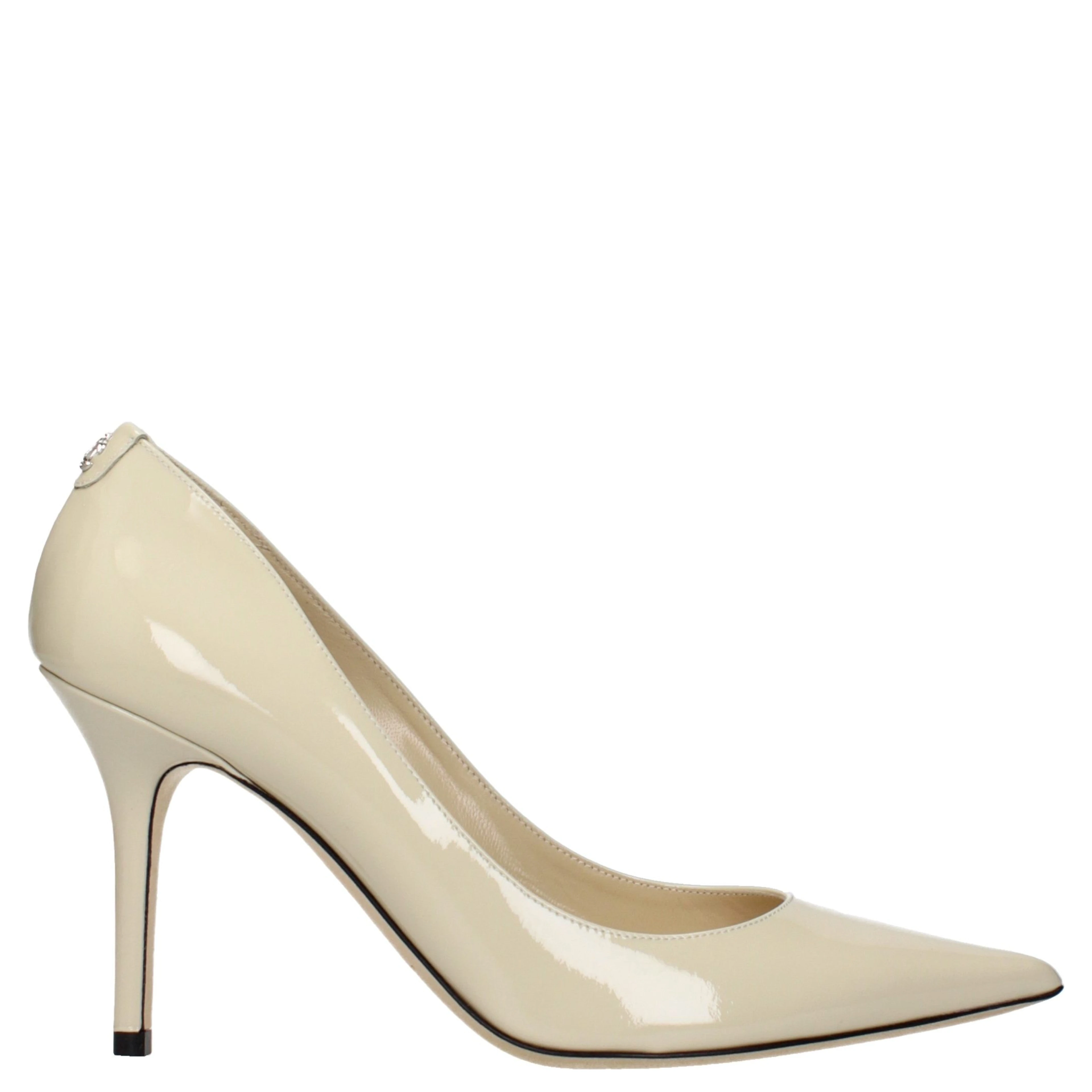 Beige Leather High Heel Pumps