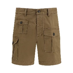Brown Cotton Bermuda Shorts