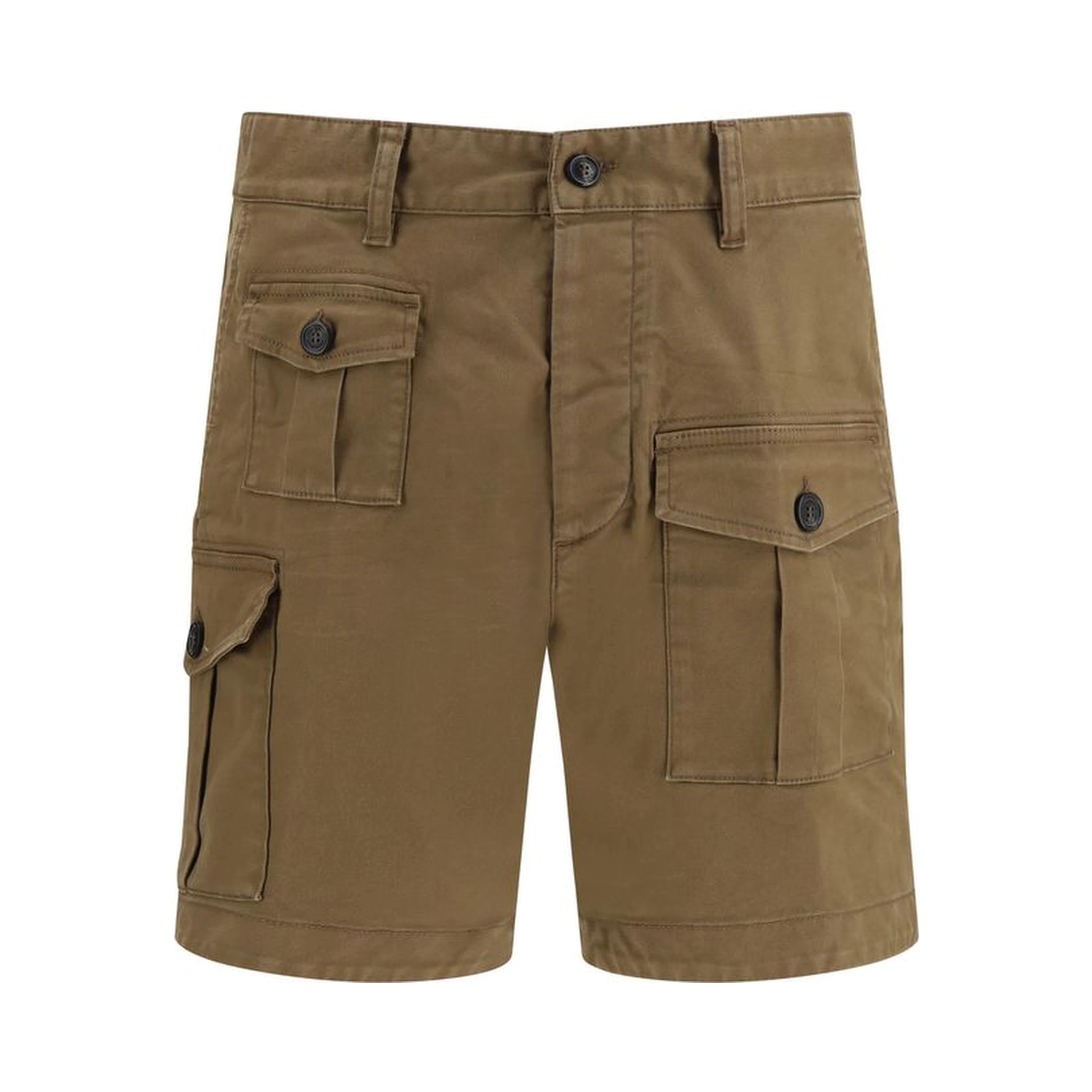 Brown Cotton Bermuda Shorts