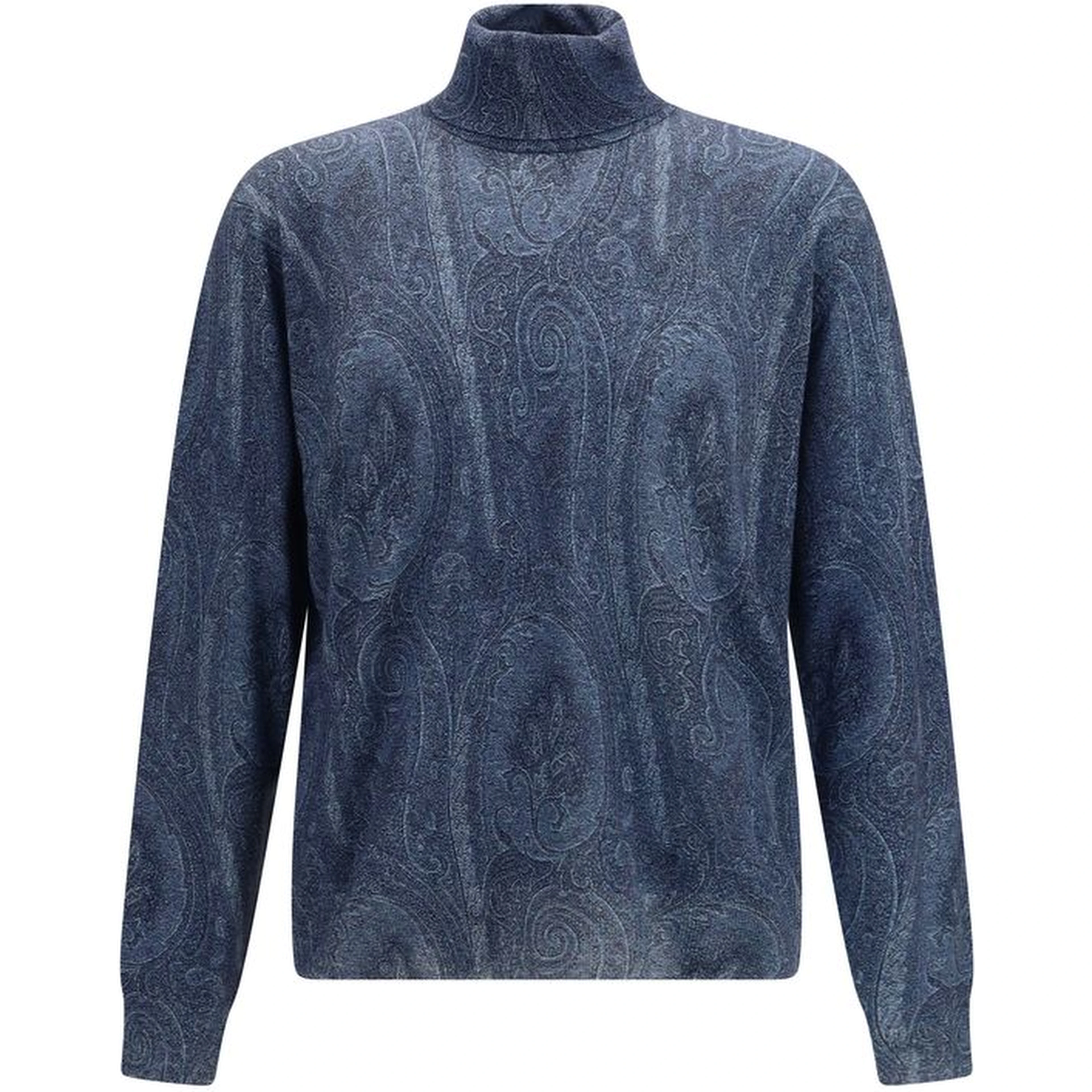 Blue Silk Turtleneck