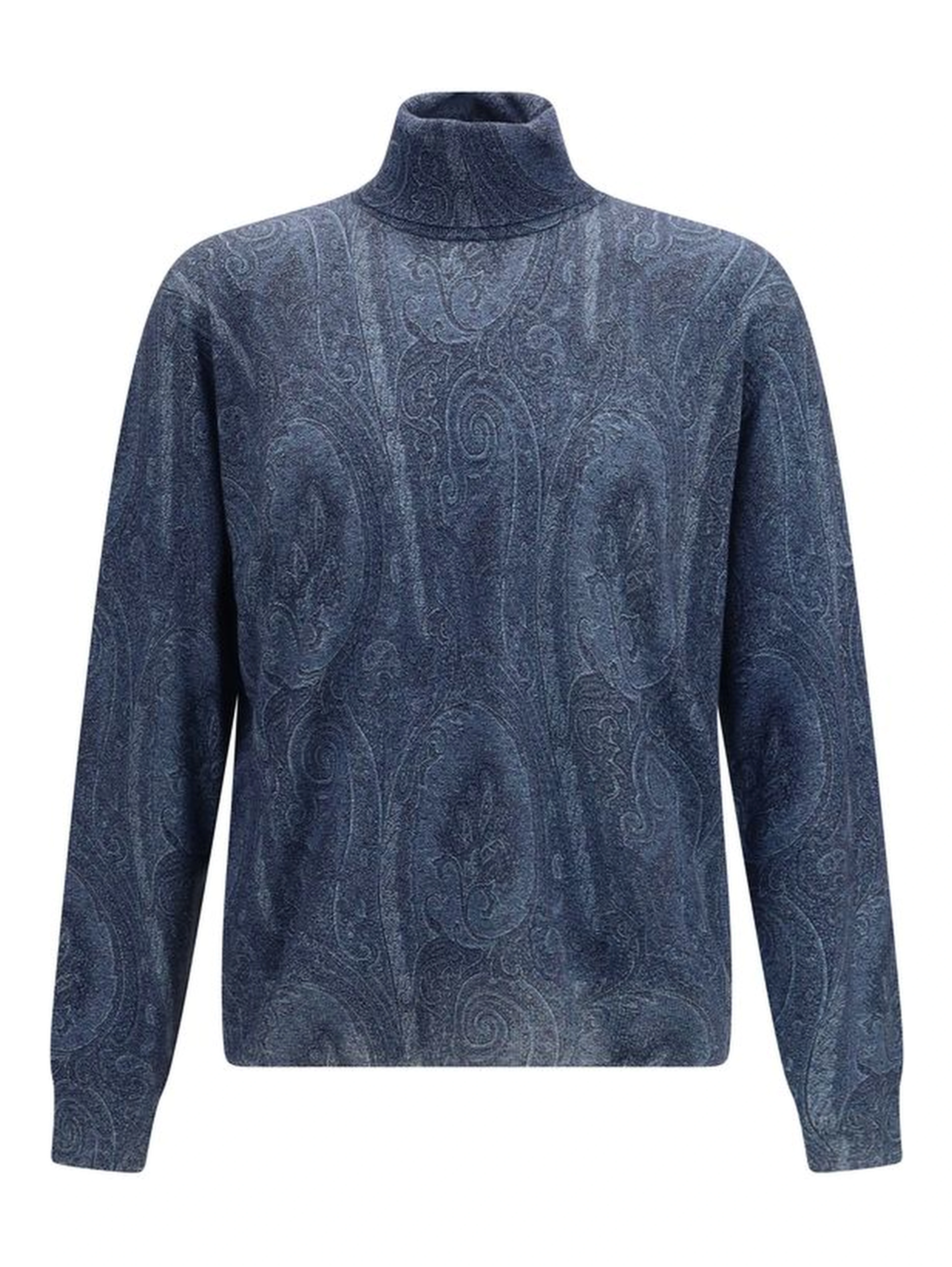 Blue Silk Turtleneck