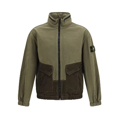 Bicolor Cotton Shell Jacket