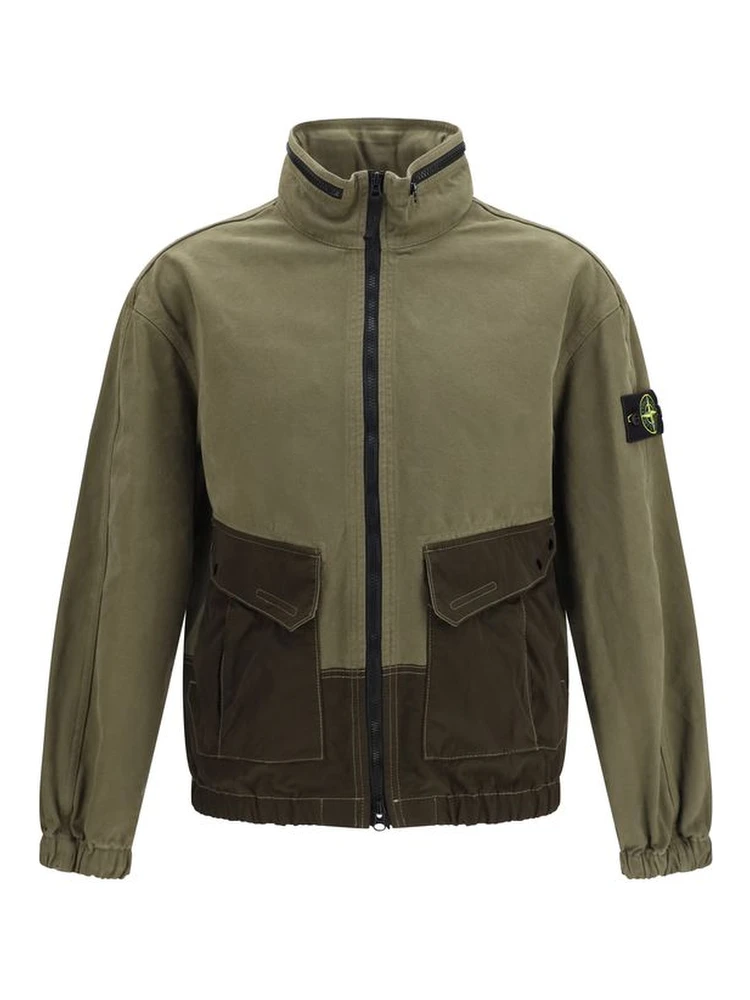 Bicolor Cotton Shell Jacket