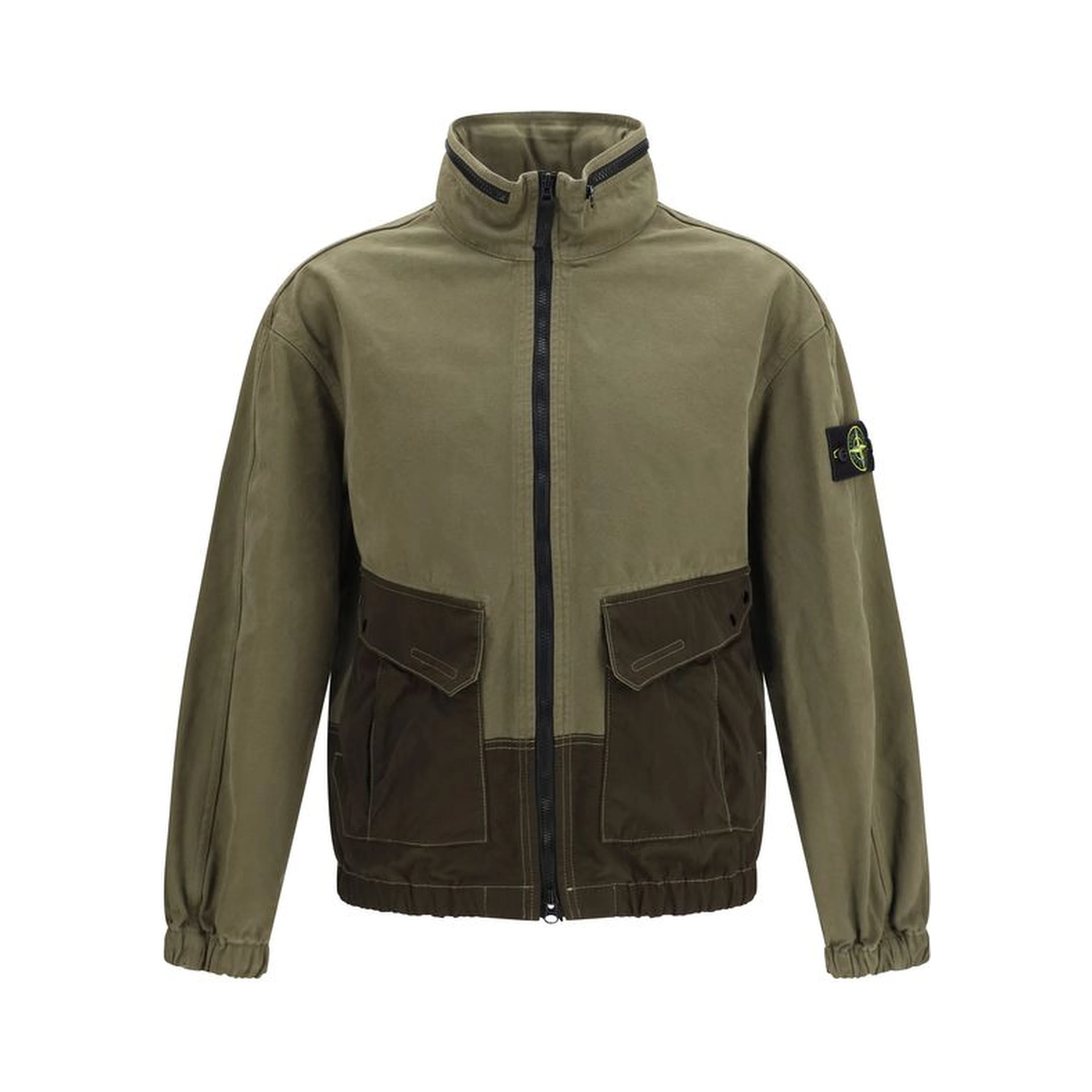 Bicolor Cotton Shell Jacket