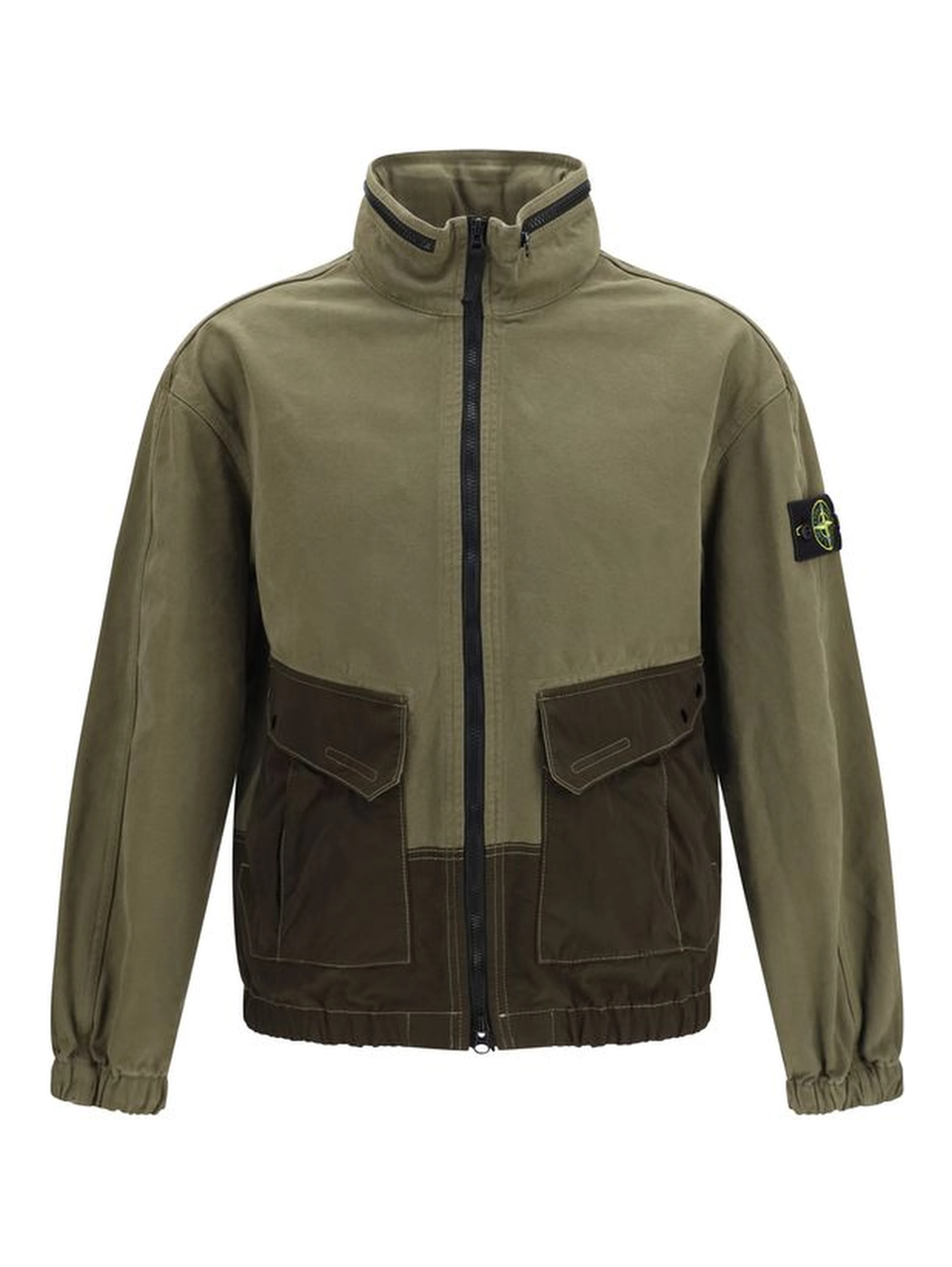 Bicolor Cotton Shell Jacket