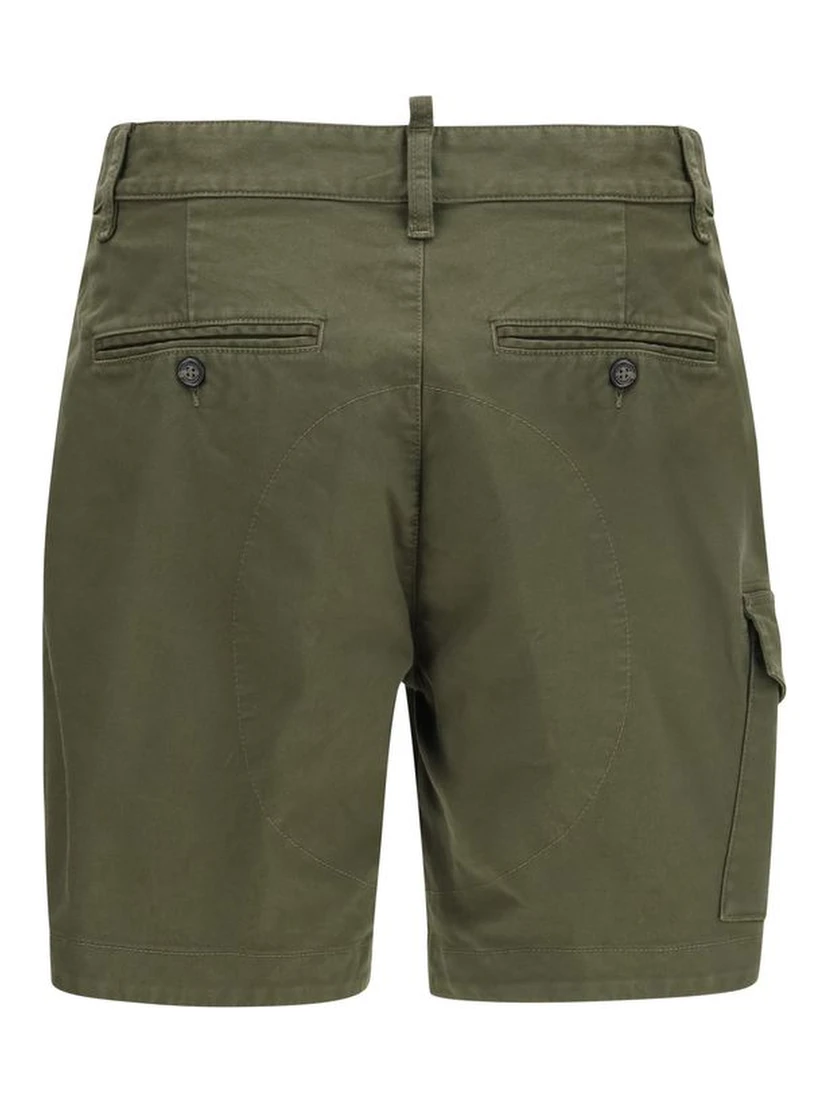 Bicolor Cotton Bermuda Shorts