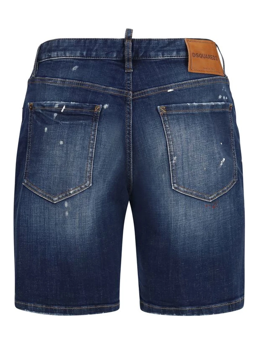 Blue Cotton Bermuda Shorts