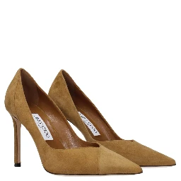 Brown Leather High Heel Pumps