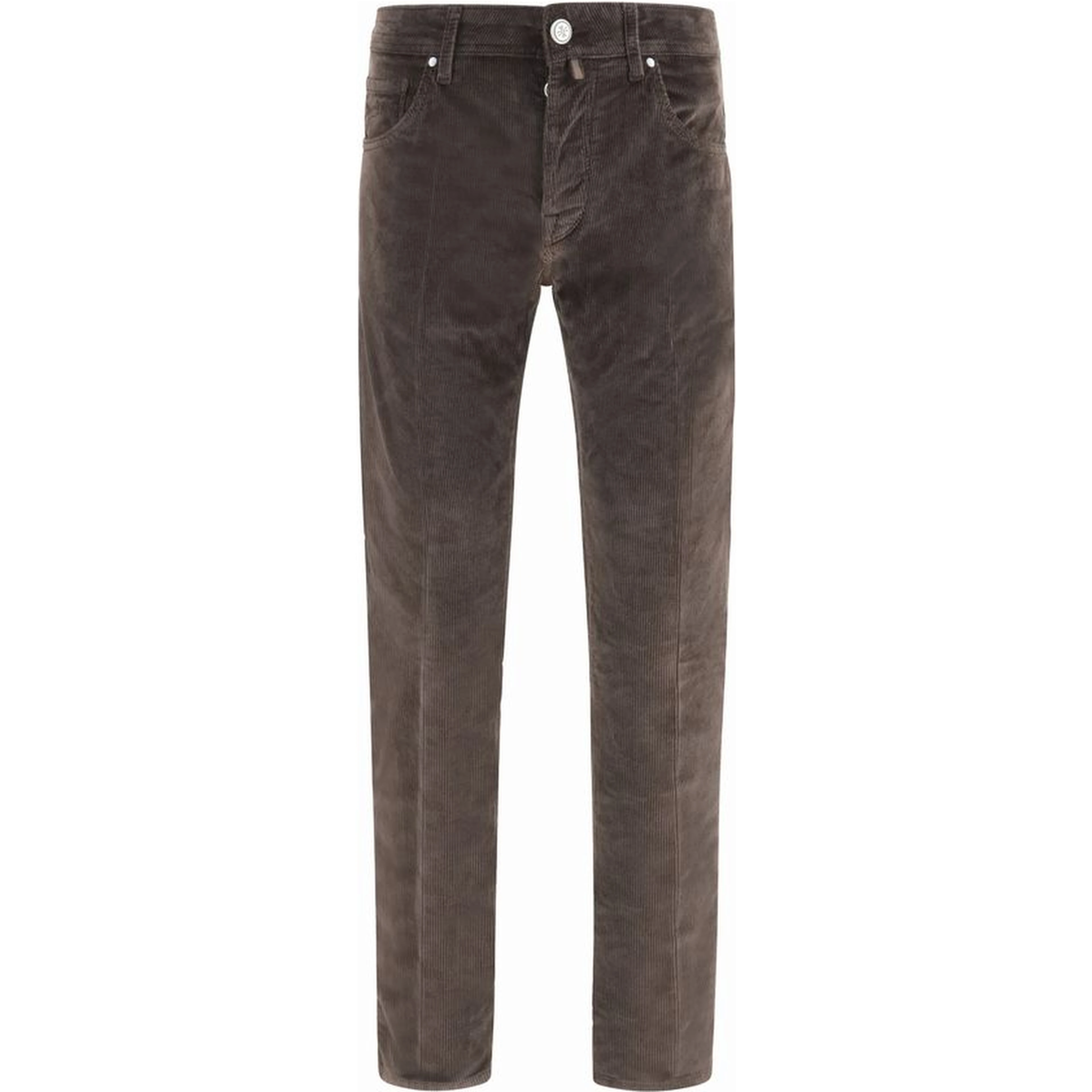 Brown Cotton Casual Pants