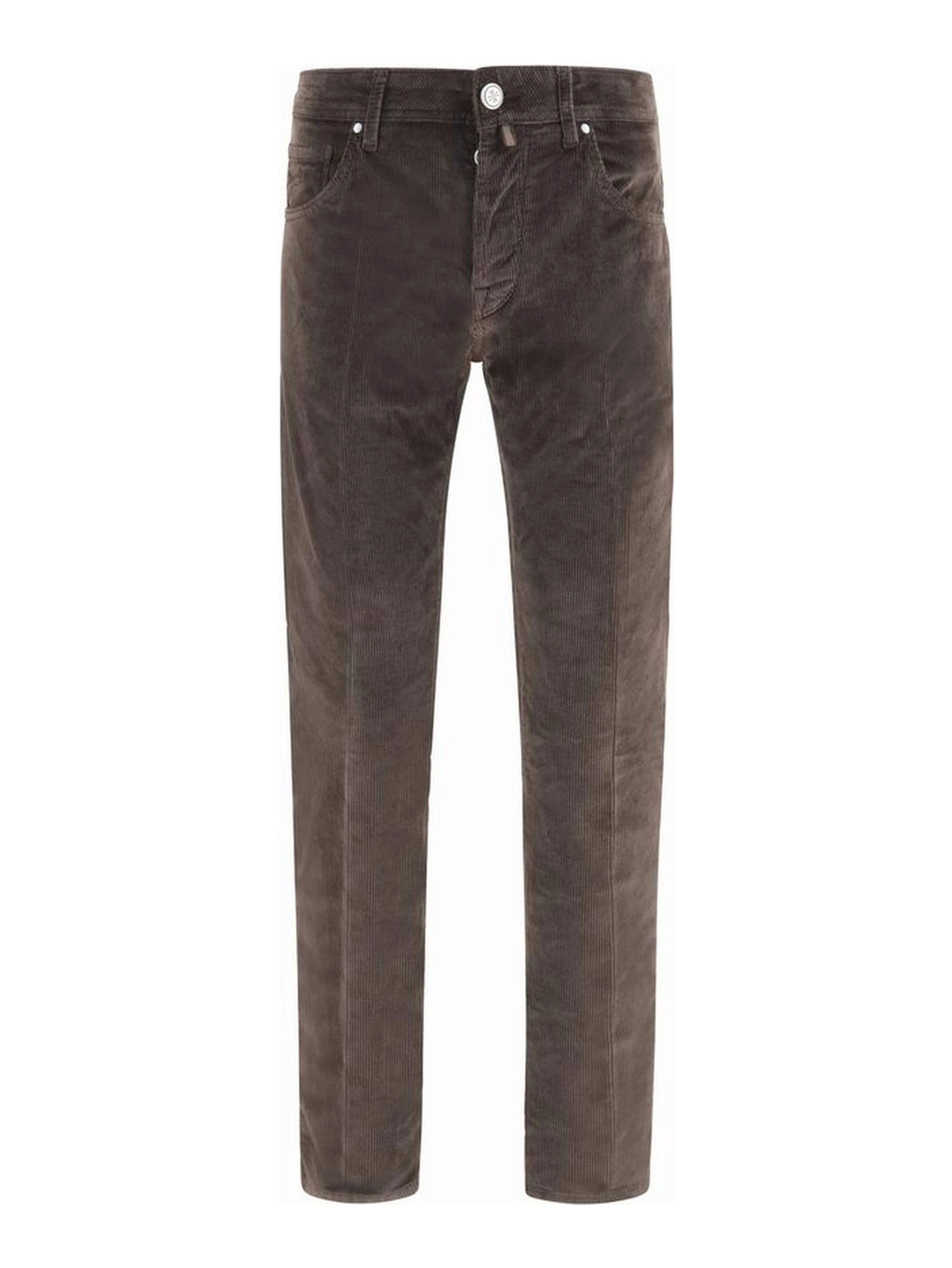 Brown Cotton Casual Pants