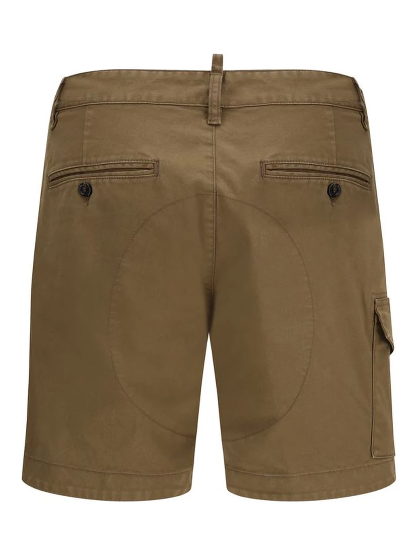 Brown Cotton Bermuda Shorts