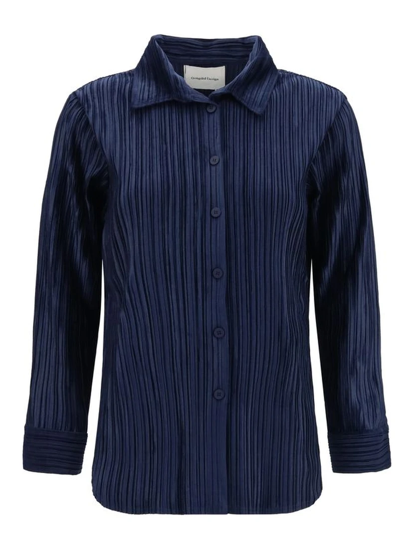 Blue Polyester Shirt