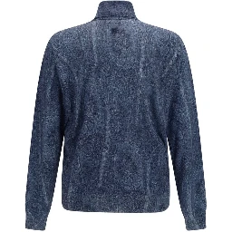 Blue Silk Turtleneck