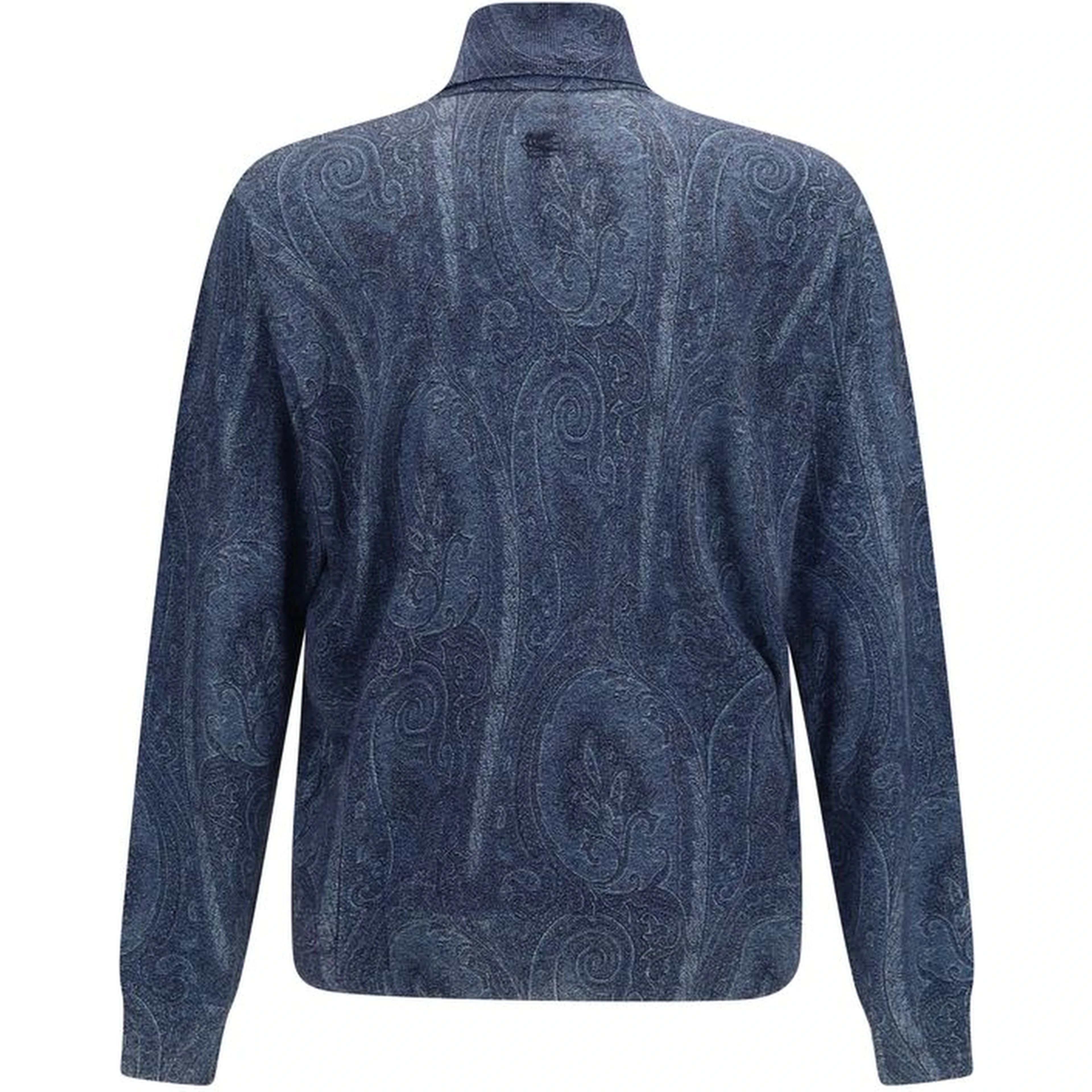 Blue Silk Turtleneck