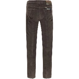 Brown Cotton Casual Pants