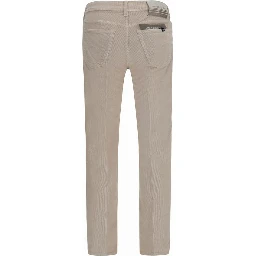 Beige Cotton Casual Pants