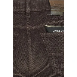 Brown Cotton Casual Pants