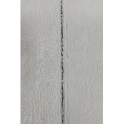 White Polyester Full-Length Jacket