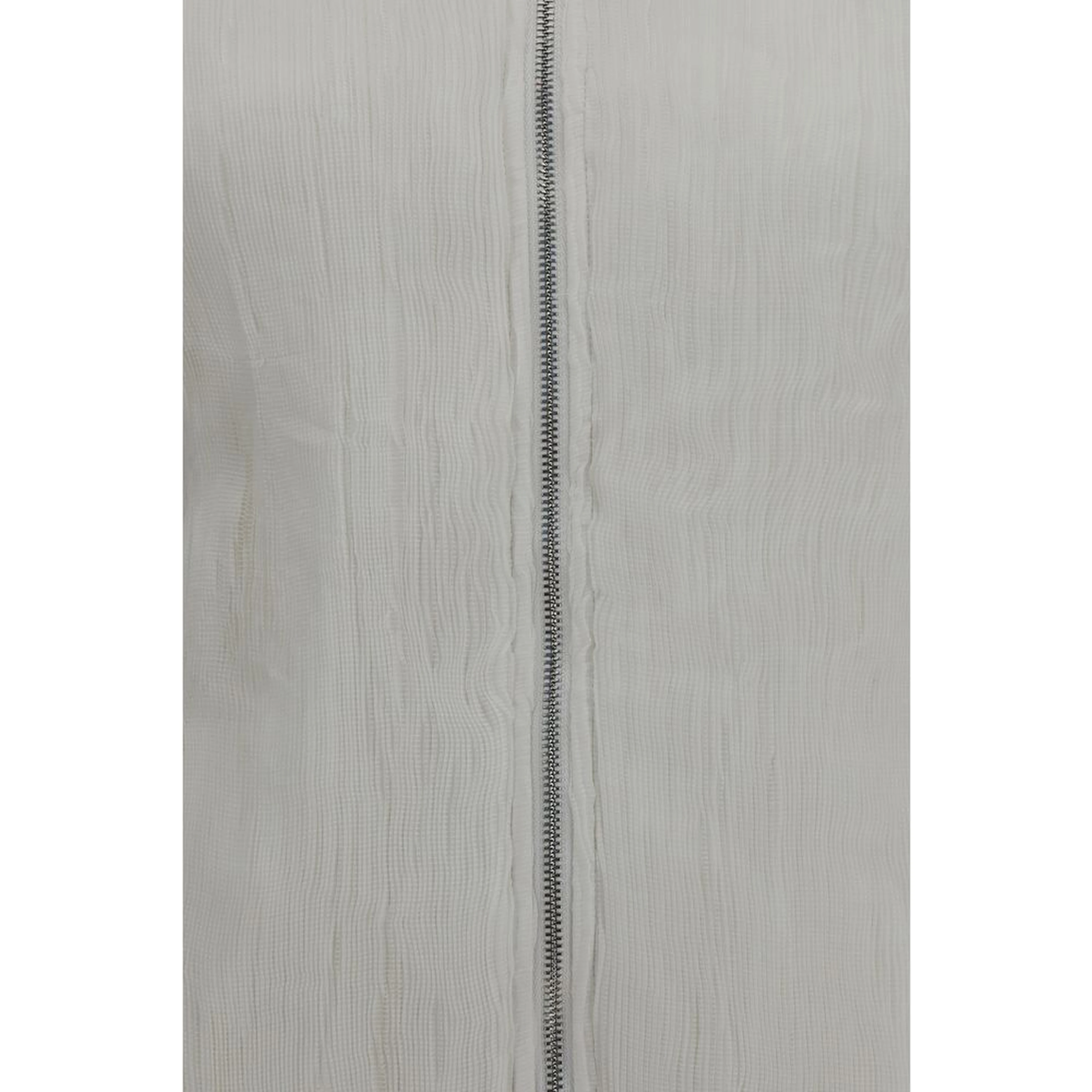 White Polyester Full-Length Jacket