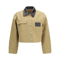 Beige Cotton Full-Length Jacket