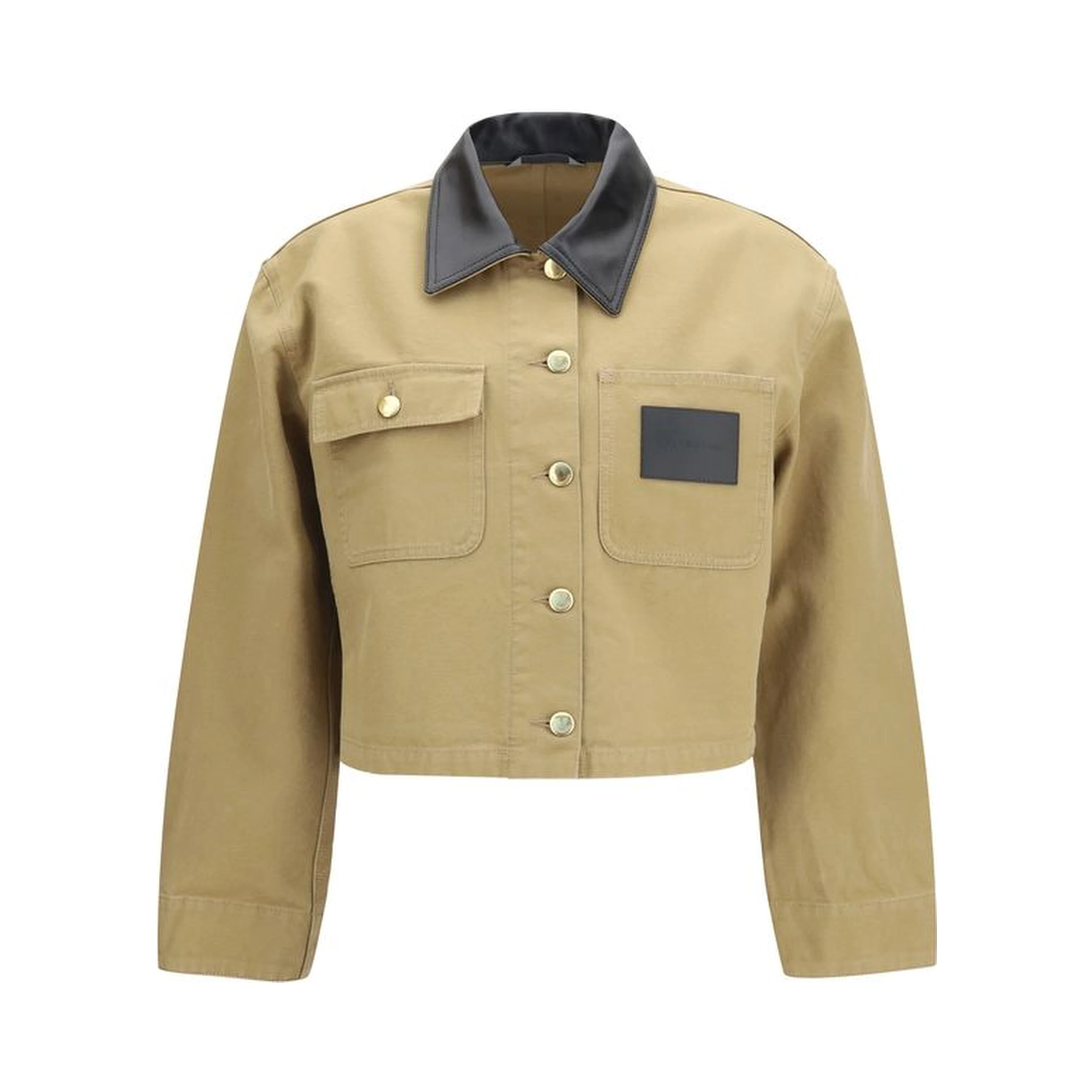 Beige Cotton Full-Length Jacket