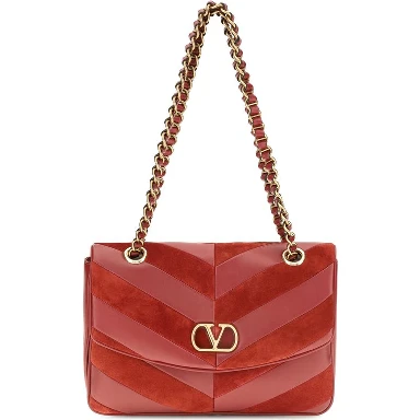 Multicolor Suede Leather Shoulder Bag