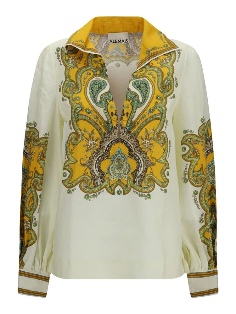 Beige Linen Pattern Shirt