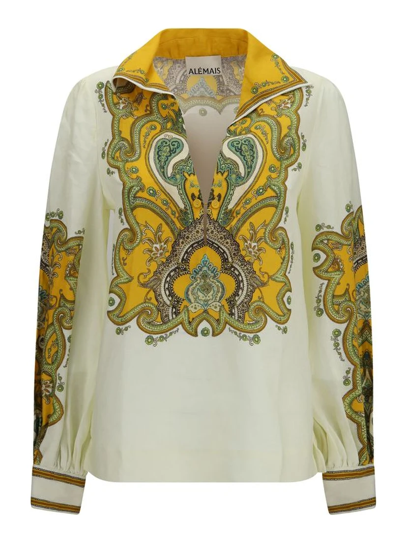 Beige Linen Pattern Shirt