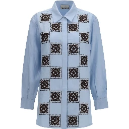 Blue Linen Pattern Shirt
