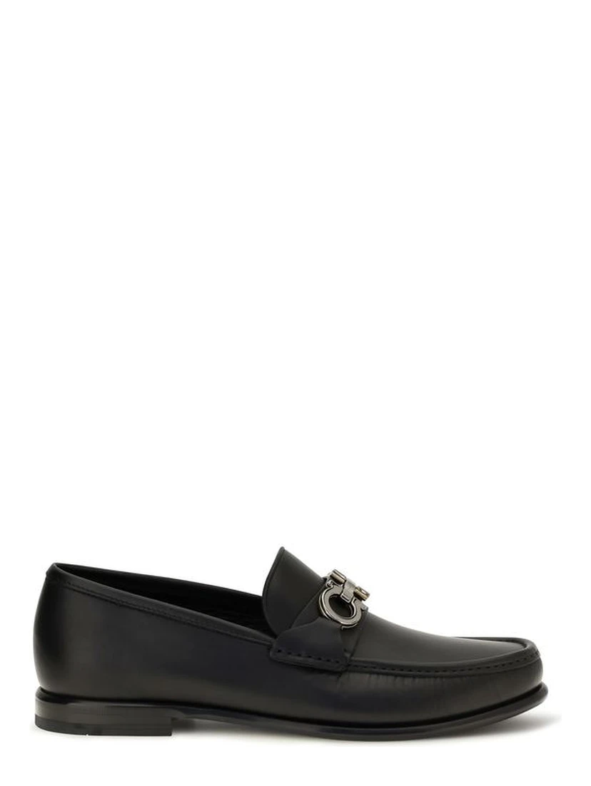 Black Calf Leather Bos Taurus Slip-On Loafers