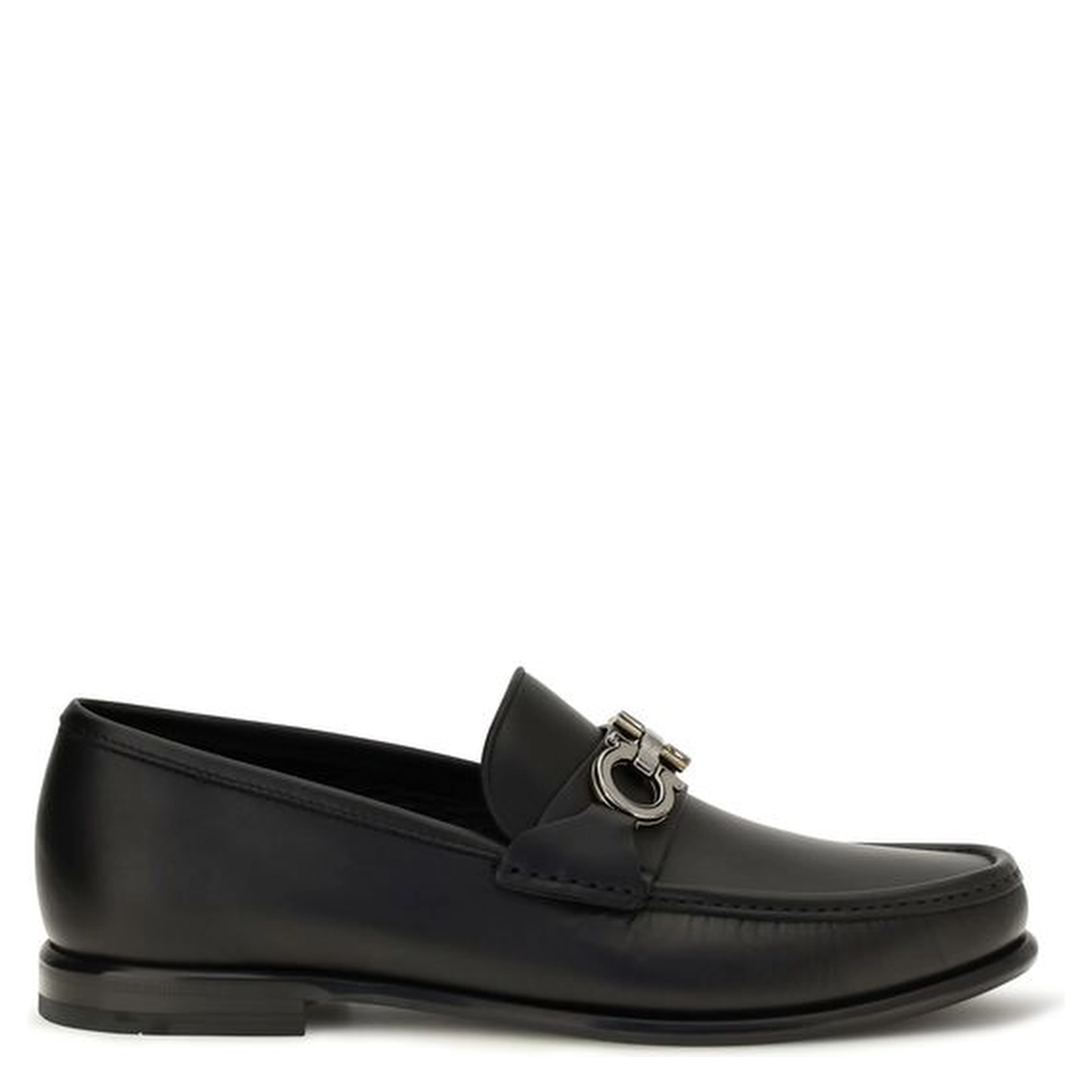 Black Calf Leather Bos Taurus Slip-On Loafers