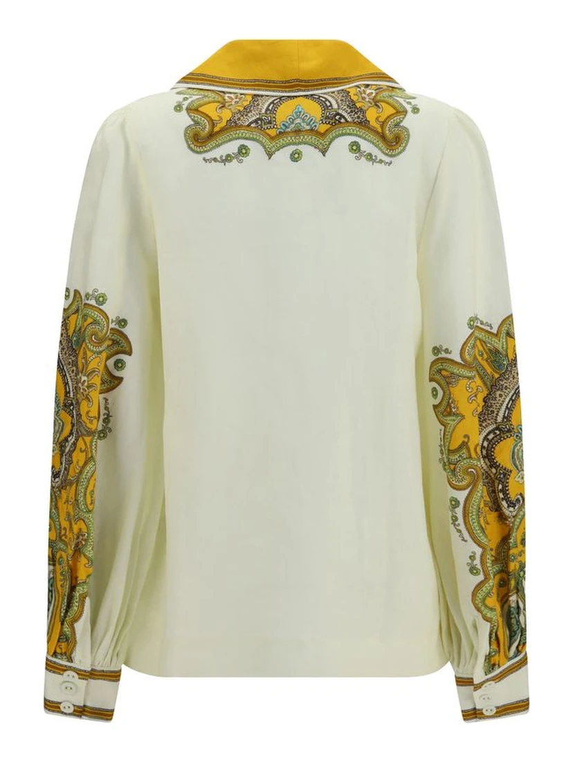 Beige Linen Pattern Shirt