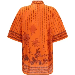 Orange Cotton Pattern Shirt