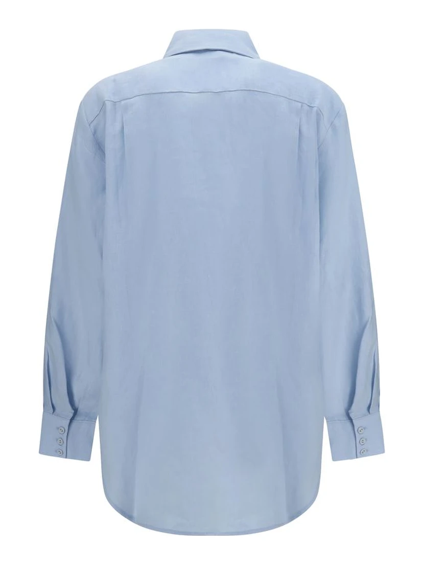 Blue Linen Pattern Shirt