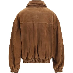 Brown Suede Leather Bomber