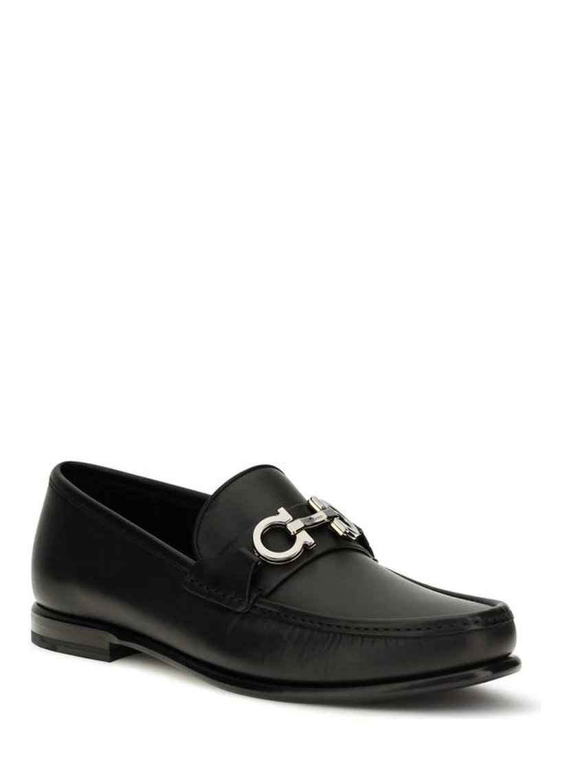 Black Calf Leather Bos Taurus Slip-On Loafers