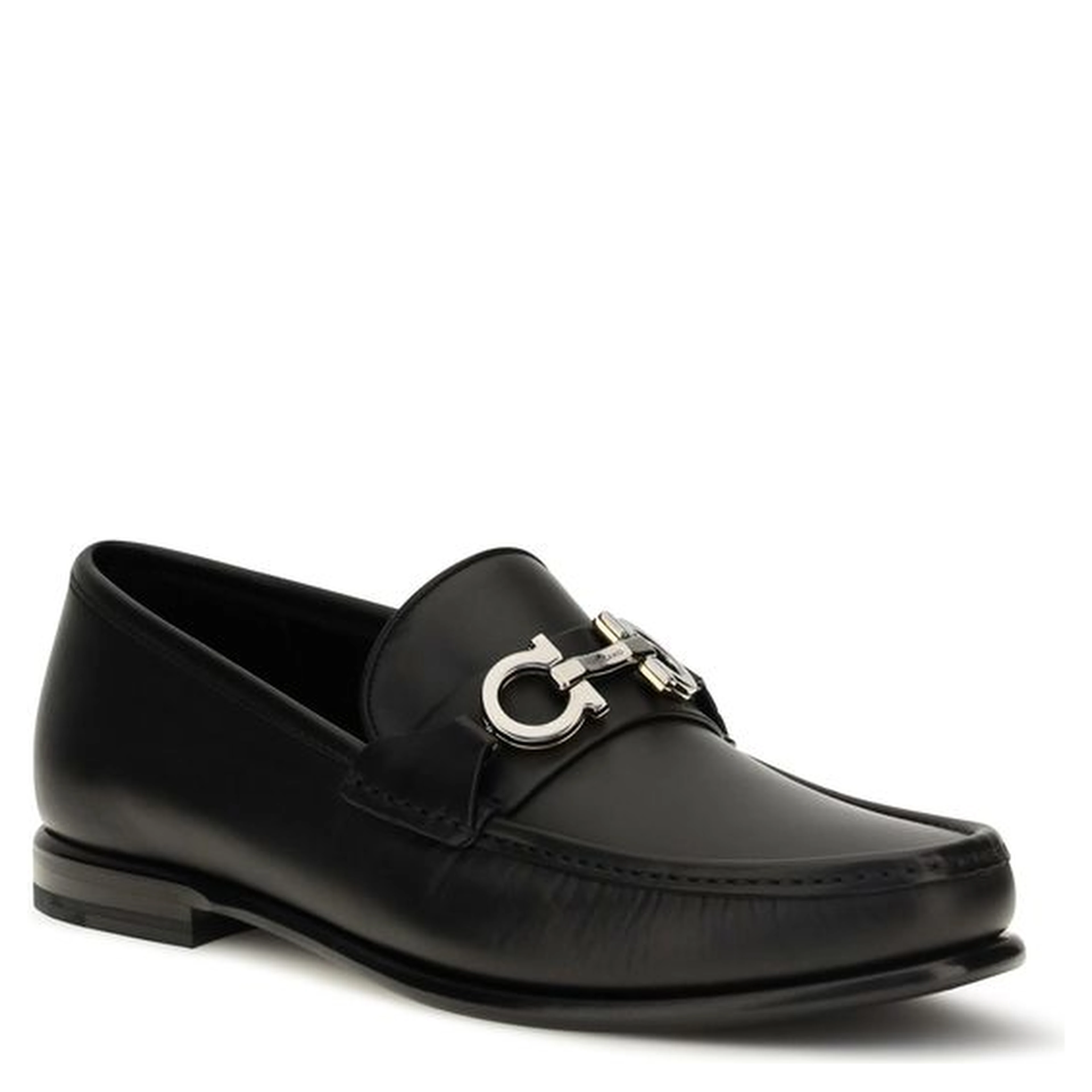 Black Calf Leather Bos Taurus Slip-On Loafers