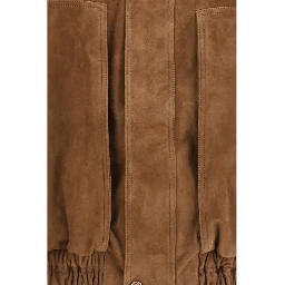 Brown Suede Leather Bomber