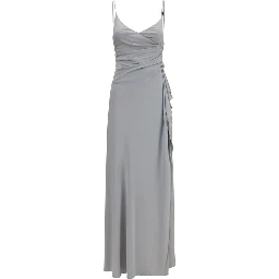 Gray Viscose Casual Dress