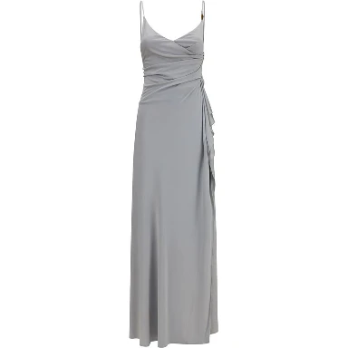 Gray Viscose Casual Dress