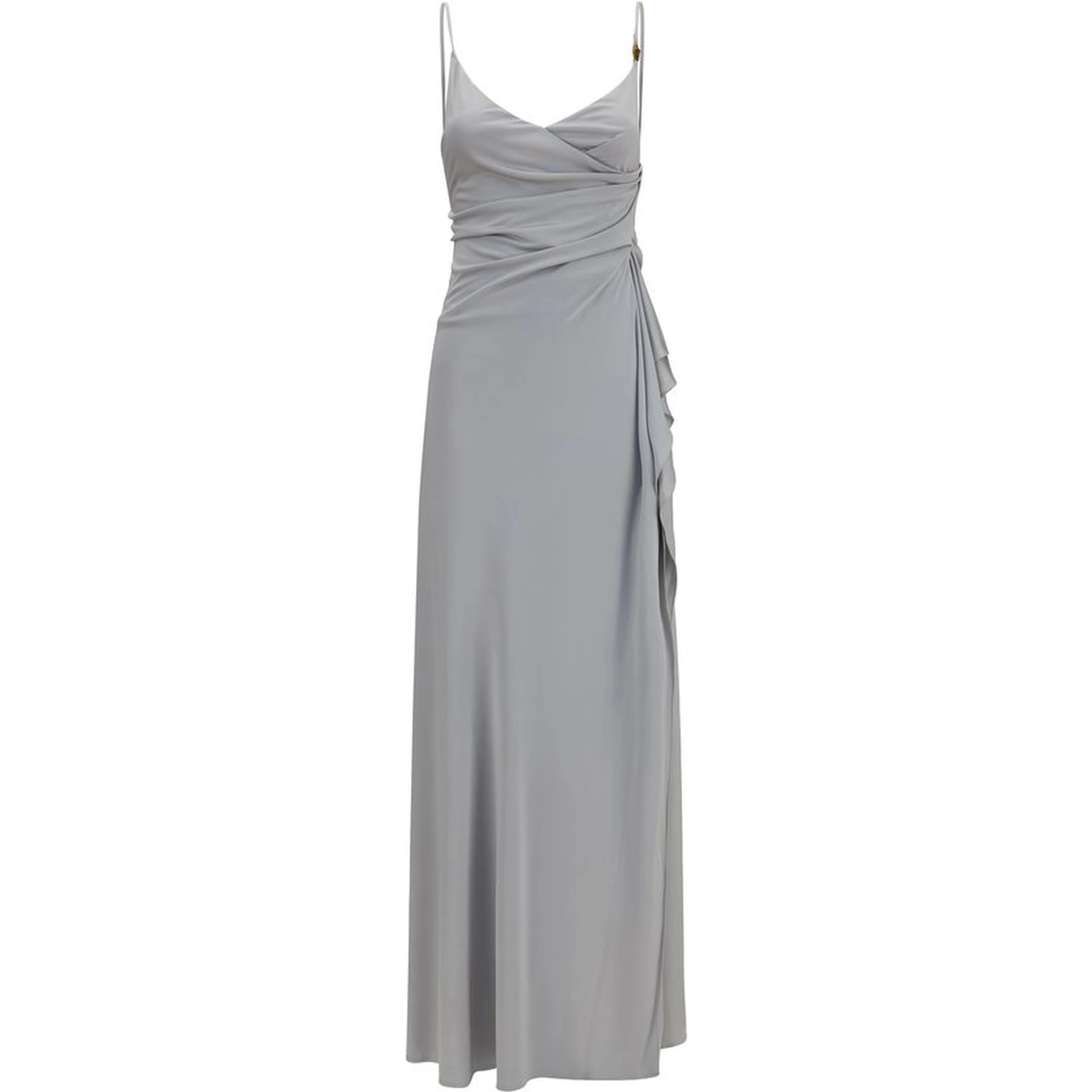 Gray Viscose Casual Dress