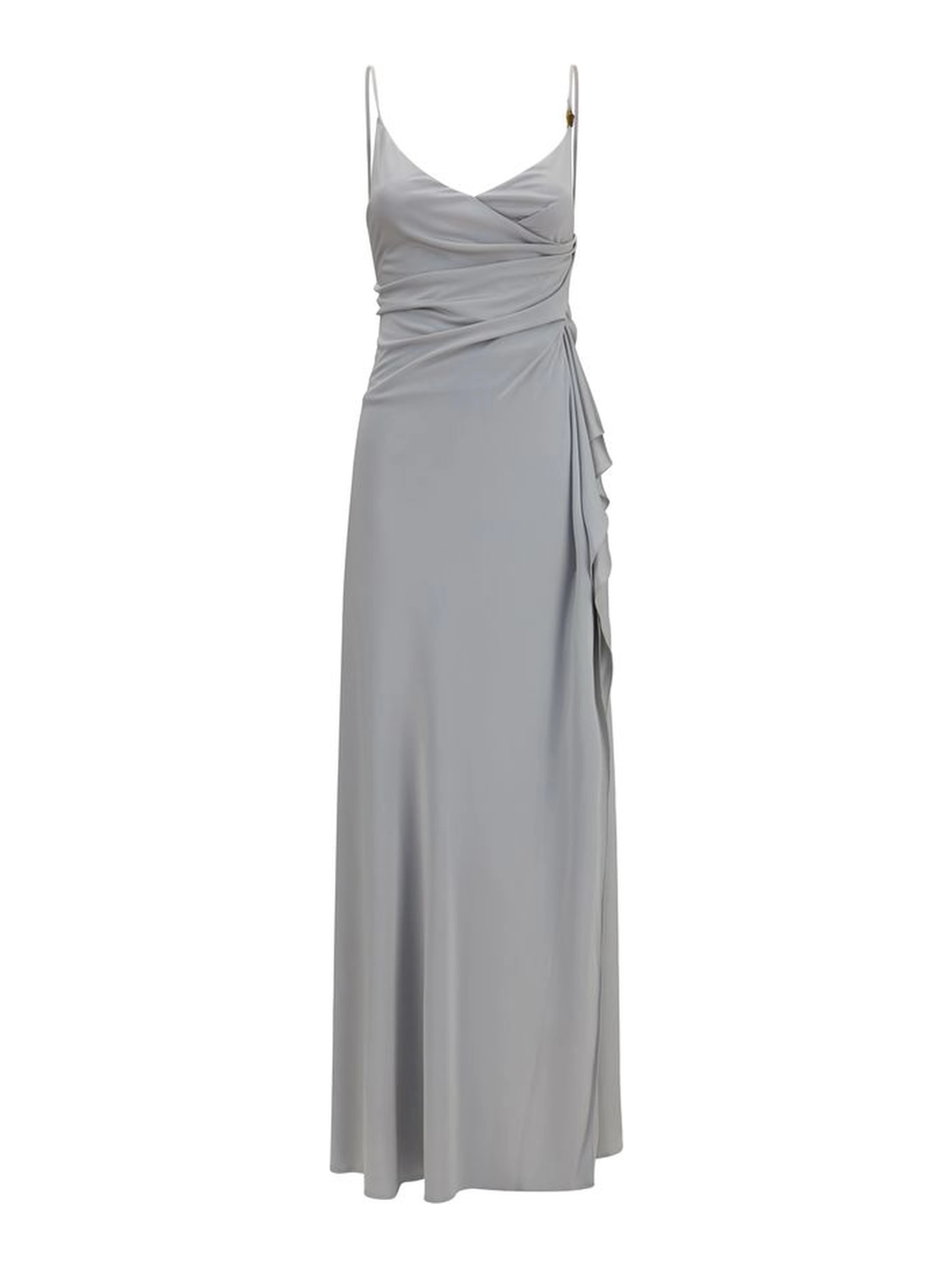Gray Viscose Casual Dress