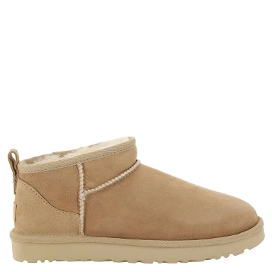 Beige Suede Leather Ankle Boots