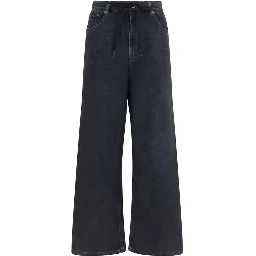 Black Cotton Relaxed Fit Jeans