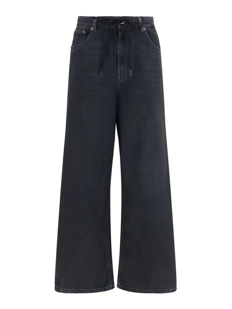 Black Cotton Relaxed Fit Jeans