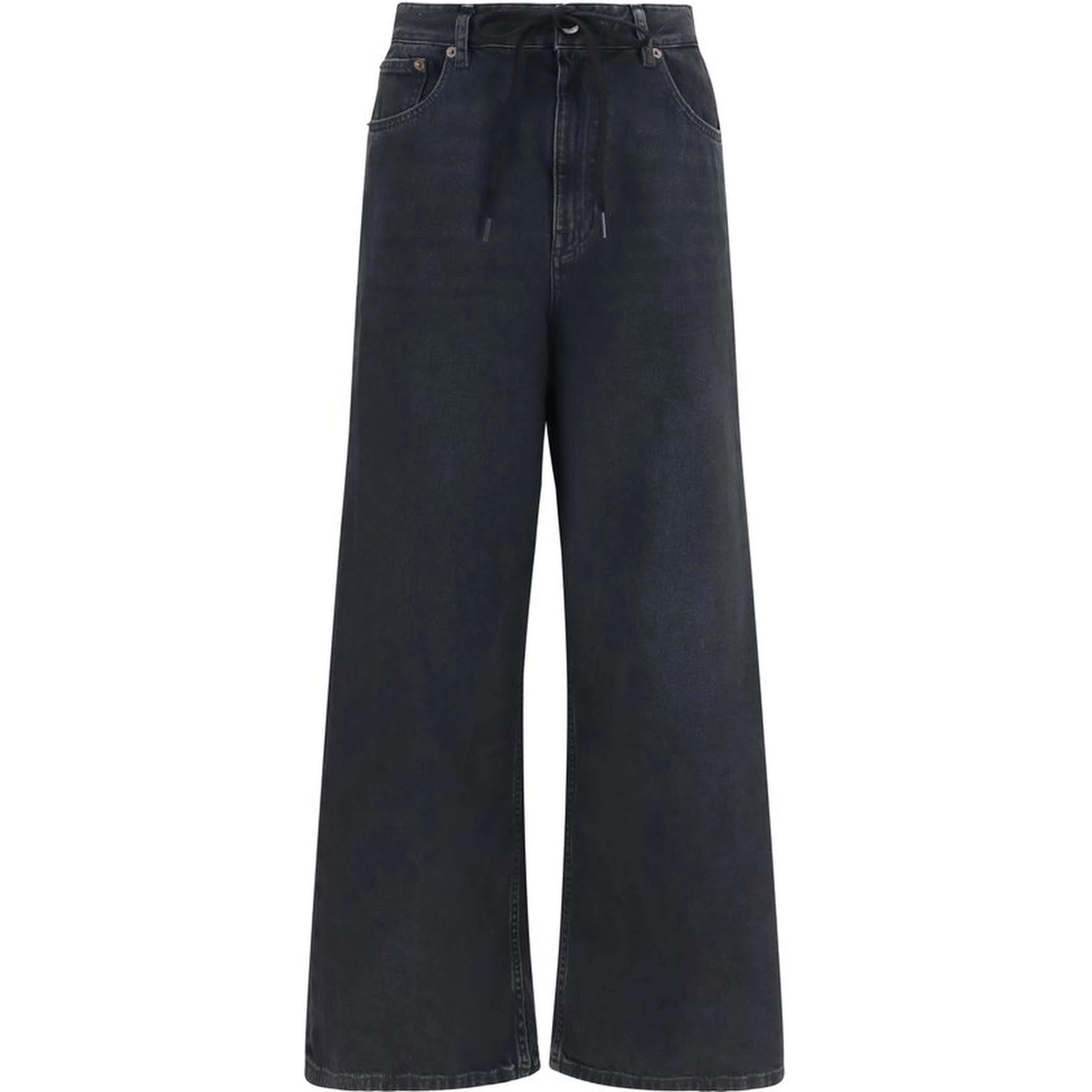 Black Cotton Relaxed Fit Jeans