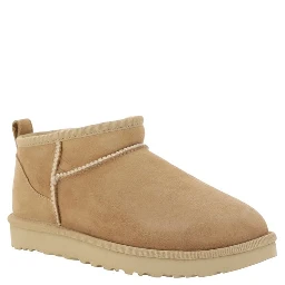 Beige Suede Leather Ankle Boots